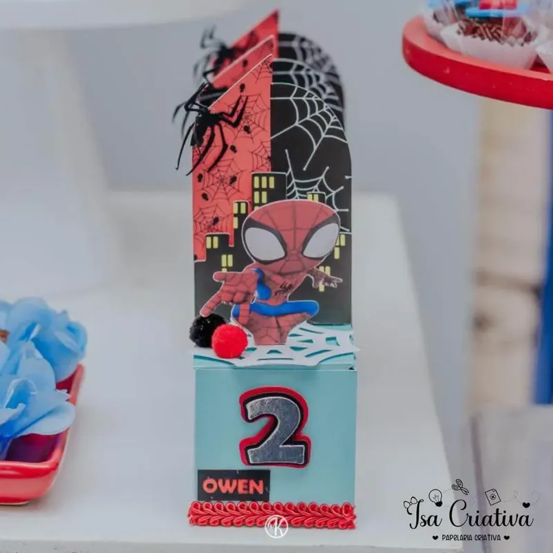 Decoração personalizada tema Homem-Aranha — foto 3 de 9 — Isa Criativa