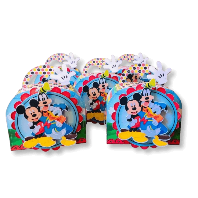 Caixinha personalizada Maletinha para festa infantil com acabamento premium — Isa Criativa - Tema Turma do Mickey